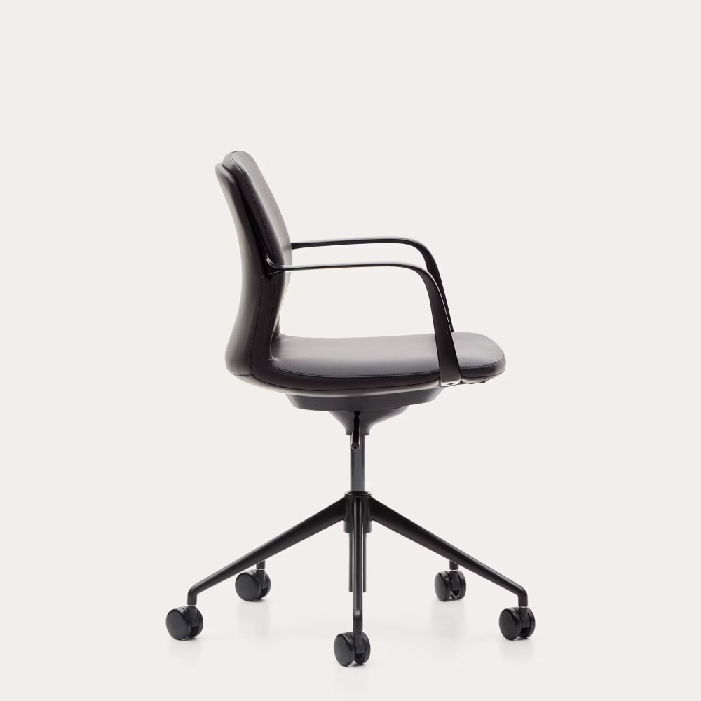 Офисное кресло Nerlan C00045SL01 из черной эко-кожи 56х56х45-55 см